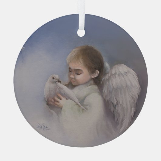 Angelic Blessings Ornament Aus Glas (Rückseite)