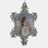 Angelic Blessings Schneeflocken Zinn-Ornament (Links)