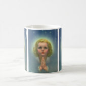 Angelic Blond Girl mit Halo und Stars Gebet Kaffeetasse (Mittel)