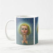Angelic Blond Girl mit Halo und Stars Gebet Kaffeetasse (Links)