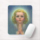 Angelic Blond Girl mit Halo und Stars Gebet Mousepad (Mit Mouse)