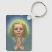 Angelic Blond Girl mit Halo und Stars Gebet Schlüsselanhänger (Rückseite)
