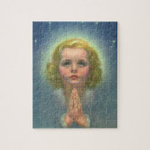 Angelic Blond Girl with Halo and Stars Praying Puzzle (Vertikal)