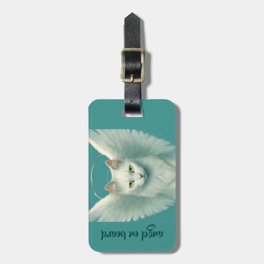 angelic cat gepäckanhänger (Vorderseite vertikal)
