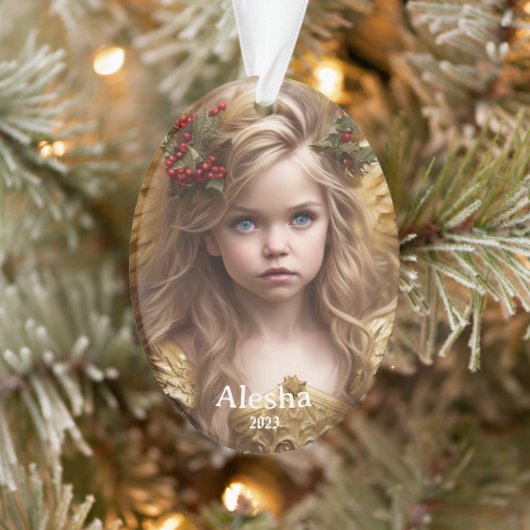 Angelic Christmas Moments: Personalisierte Mädchen Ornament (Baum)