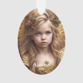 Angelic Christmas Moments: Personalisierte Mädchen Ornament (Vorderseite)