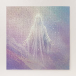 Angelic Cloudy White Friendly Spirit in Sky Puzzle