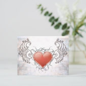 Angelic Crystal red heart Postkarte (Stehend Vorderseite)