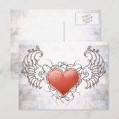 Angelic Crystal red heart Postkarte (Vorne/Hinten)