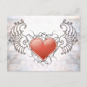 Angelic Crystal red heart Postkarte