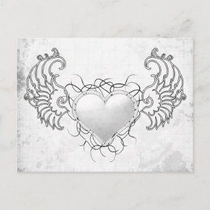 Angelic Crystal White Herz Postkarte