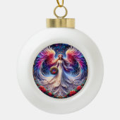 Angelic Design mit lebendigen Flügeln und Mustern Keramik Kugel-Ornament (Vorderseite)