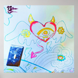 Angelic Devil Heart Graffiti Kunstdruckerei Poster