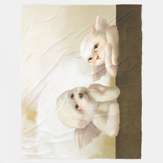 Angelic Dog und Cat on Cloud Fleecedecke (Vorderseite)