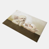 Angelic Dog und Cat on Cloud Fußmatte (Schrägansicht)