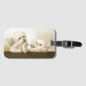 Angelic Dog und Cat on Cloud Gepäckanhänger (Vorderseite (Horizontal))