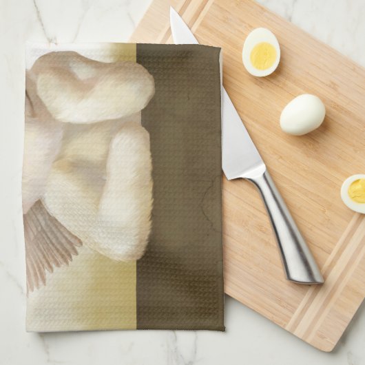 Angelic Dog und Cat on Cloud Geschirrtuch (Viertel Falte)