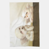 Angelic Dog und Cat on Cloud Geschirrtuch (Vertikal)