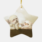 Angelic Dog und Cat on Cloud Keramik Ornament (Hinten)