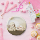 Angelic Dog und Cat on Cloud Pappteller (Party)