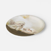 Angelic Dog und Cat on Cloud Pappteller (Schrägansicht)