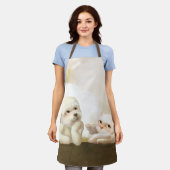 Angelic Dog und Cat on Cloud Schürze (Getragen)