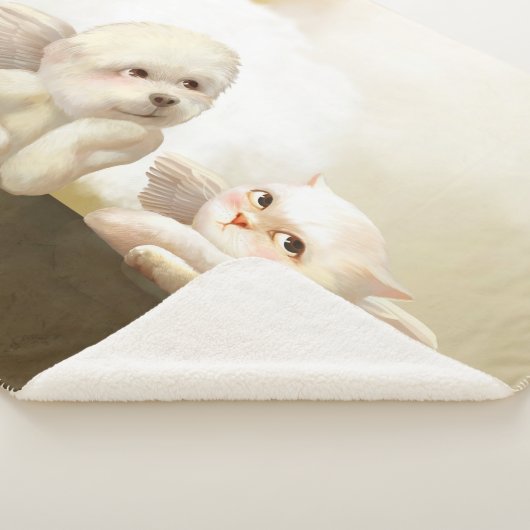 Angelic Dog und Cat on Cloud Sherpadecke (3/4)