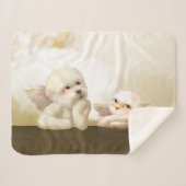 Angelic Dog und Cat on Cloud Sherpadecke (Vorderseite (Horizontal))
