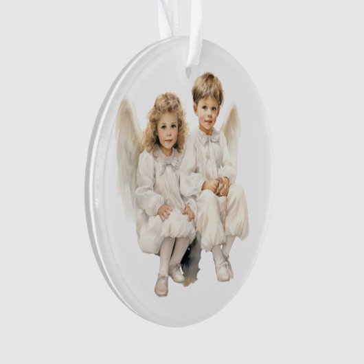 Angelic Duo, Children Angels Ornament (Vorderseite)