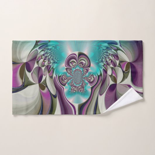 Angelic Elegant Lila und Cyan Bath Handtuch Set (Handtuch)