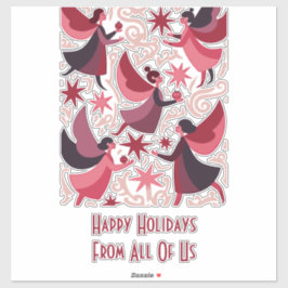 Angelic Figures Mid-Century Modern Kitschmas Aufkleber