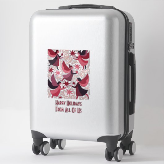 Angelic Figures Mid-Century Modern Kitschmas Aufkleber (Koffer)