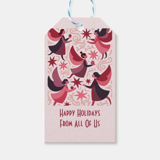 Angelic Figures Mid-Century Modern Kitschmas Geschenkanhänger (Vorderseite)