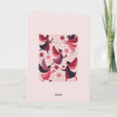 Angelic Figures Mid-Century Modern Kitschmas Karte (Rückseite)