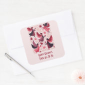 Angelic Figures Mid-Century Modern Kitschmas Quadratischer Aufkleber (Umschlag)