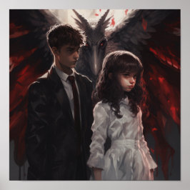 Angelic Girl and Demon Boy - Himmlische Inspiratio Poster