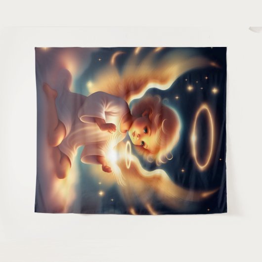 Angelic Glow Tapestry Wandteppich (Vorderseite (Horizontal))