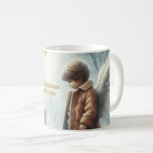 Angelic Junge mit Teddy Bear Kaffeetasse (VorderseiteRechts)