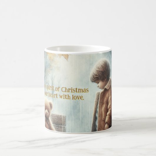 Angelic Junge mit Teddy Bear Kaffeetasse (Mittel)