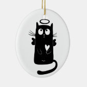 Angelic Kitty Black Keramik Ornament (Rechts)