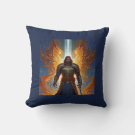 Angelic Man in Armor of God Pillow Kissen