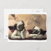 Angelic Mops Cherub Geschenkartikel Postkarte (Vorne/Hinten)