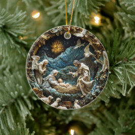 Angelic Nativity mit Starry Night Keramik Ornament