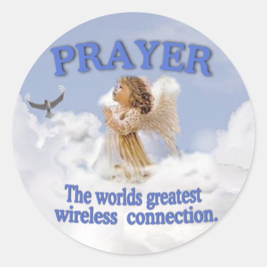 Angelic Prayer Weltbeste Wireless-Verbindung Runder Aufkleber (Vorderseite)
