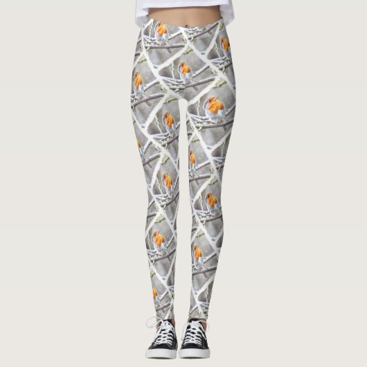 Angelic Robin Watercolor Leggings (Vorderseite)