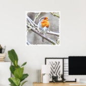Angelic Robin Watercolor Poster (Heimbüro)