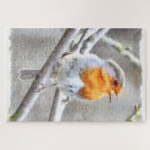 Angelic Robin Watercolor Puzzle (Horizontal)