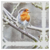 Angelic Robin Watercolor Stoff (Nahaufnahme)