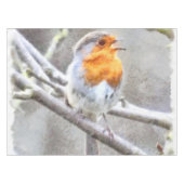 Angelic Robin Watercolor Tischdecke (Vorderseite (Horizontal))