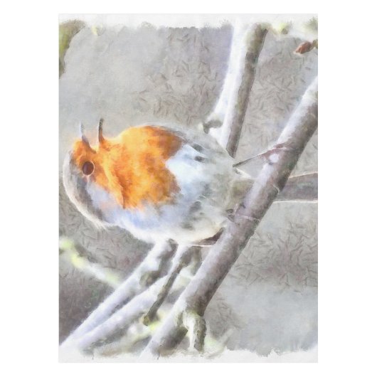 Angelic Robin Watercolor Tischdecke (Vorderseite)